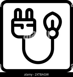 Minimalist vector illustration representing the concept of electricity powering a lightbulb Stock Vector