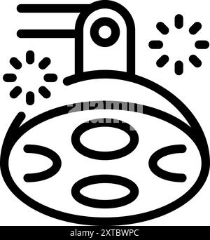 Line icon of a surgical lamp, representing medical equipment used in surgeries and medical procedures Stock Vector