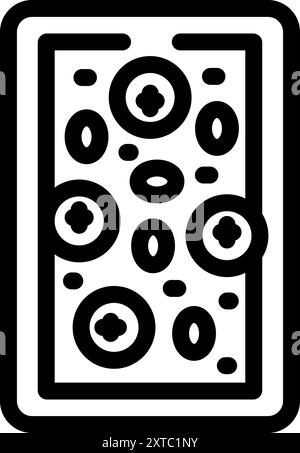 Blood sample under a microscope showing red blood cells with cartoon ...