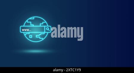 Technology abstract background of world wide web concept globe icon set, Planet icon with world wide web sign, Business, technology, internet and netw Stock Photo