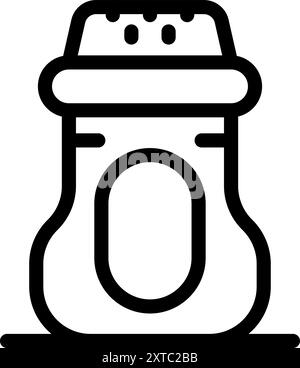 Simple line icon of a salt and pepper shaker, a common kitchen utensil for adding flavor to food Stock Vector