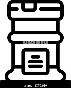 Simple water cooler icon outline vector. Water dispenser with bottles. Office cooler Stock Vector