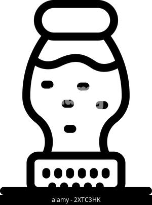 Black and white line drawing of a lava lamp with bubbles floating in a bottle Stock Vector