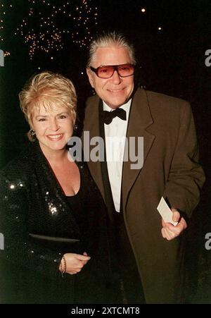 File photo dated 22/2/1998 of Gloria Hunniford and Stephen Wray arriving at Sir John Mills 90th birthday party at London's Dorchester Hotel. Way, the husband of television presenter Gloria Hunniford, has died aged 85. Issue date: Wednesday August 14, 2024. Stock Photo