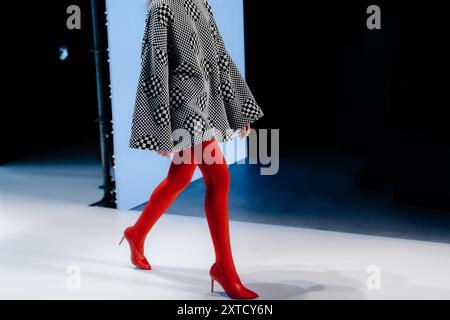black white dress red shoes Chic Polka Dot Summer Dress with Red Shoes