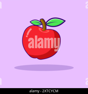 Apple Fruit Icon Illustration fruit Object Icon Flat Isolated Stock Vector