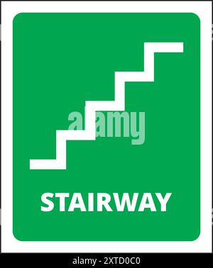 A green stairway banner on a white background Stock Vector