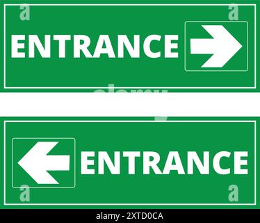 Green entrance signs on a white background Stock Vector