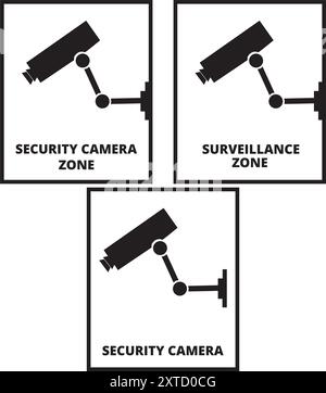 Security camera zone banners on a white background Stock Vector