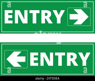 Green entry signs on a white background Stock Vector