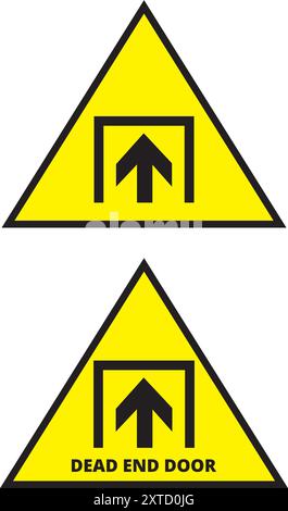 Yellow dead end door banner on a white background Stock Vector