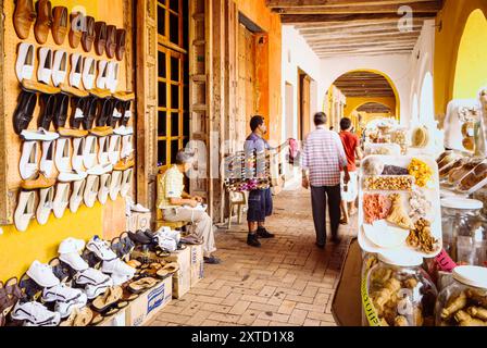 Cartagena de Indias, Colombia, May 15th 2010: Vibrant Street Market Scene in Cartagena de Indias Stock Photo