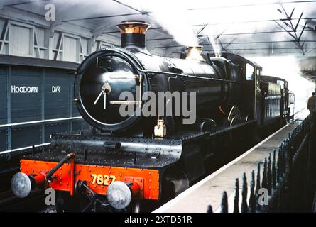 1975, historical, an old steam locomotive, 80098 sitting on a railway ...