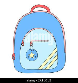 School backpack, ideal for education and school themed designs, doodle style vector illustration Stock Vector