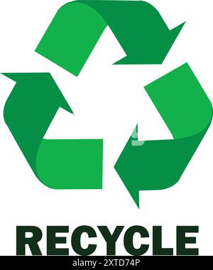 recycling Green sign, Green symbol, Recycling rotation arrow, Green arrows recycle, Recycle logo color Stock Vector