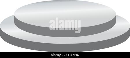 Round Stage Podium in Silver, 3D Stage Podium Scene for Marketing, Stage for Product Promotion, platform for Product Stock Vector