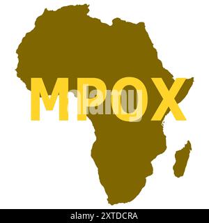 Vector illustration of Africa continent which suffers from MPOX disease pandemic Stock Photo