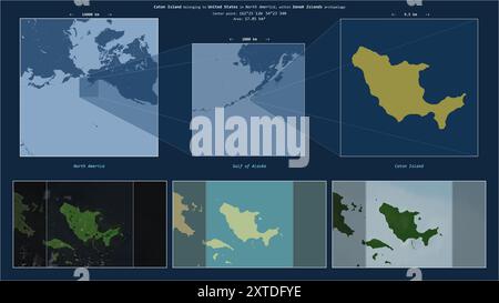 Shape of Caton Island in the Gulf of Alaska, belonging to United States ...