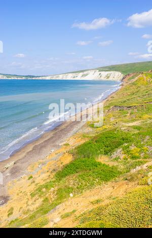 Isle of Wight UK - West Wight Isle of Wight Compton Beach in Compton bay Isle of Wight England UK GB Europe Stock Photo