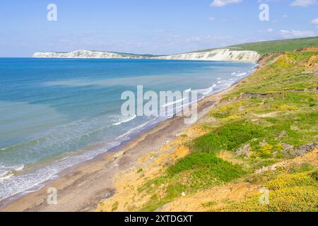 Isle of Wight UK - West Wight Isle of Wight Compton Beach in Compton bay Isle of Wight England UK GB Europe Stock Photo