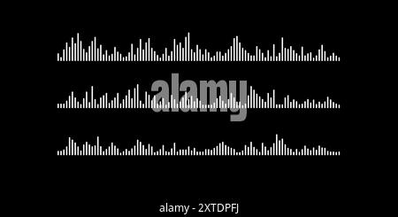 Set of simple sound waves and music equalizers. Stock Vector