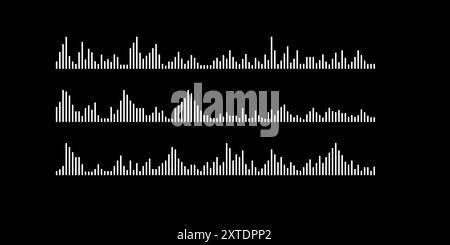 Set of simple sound waves and music equalizers. Stock Vector