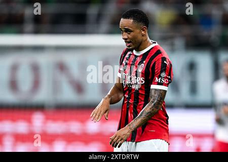 Milano, Italy. 13th Aug, 2024. San Siro Stadium, 13.08.24: Noah Okafor (AC Milan) looks during the Trofeo Berlusconi match between AC Milan and AC Monza at San Siro Stadium in Milan, Italy Soccer (Cristiano Mazzi/SPP) Credit: SPP Sport Press Photo. /Alamy Live News Stock Photo