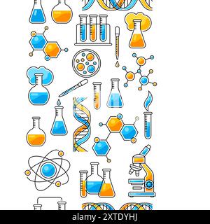 Pattern with science items. Medical concept image. Stock Vector