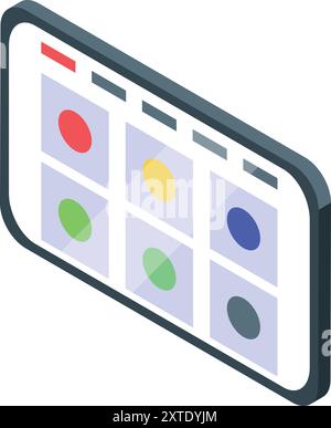 Smartphone is showing a color palette for a designer working on a mobile app Stock Vector