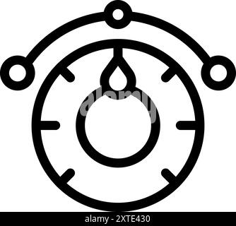 Simple icon of a pendulum swinging, evoking the concept of time passing Stock Vector