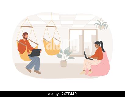 Chill zone isolated cartoon vector illustrations. Stock Vector