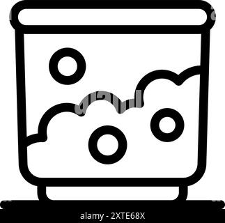 Laboratory glassware is filled with a bubbling solution, representing a chemical reaction or scientific experiment Stock Vector