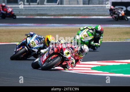 (1) Alvaro Bautista from Spain of Aruba.it Ducati Team, rides Ducati Panigale V4R in action during the FIM Motul Superbike World Championship - Round Stock Photo