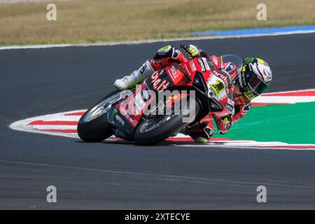 (1) Alvaro Bautista from Spain of Aruba.it Ducati Team, rides Ducati Panigale V4R in action during the FIM Motul Superbike World Championship - Round Stock Photo