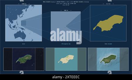 Shape of Rota Island in the Philippine Sea, belonging to United States ...