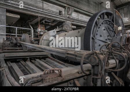 historic machinery of a abandoned mining site Stock Photo