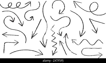 Hand draw brush stroke arrow isolated. Vector illustration Stock Vector ...