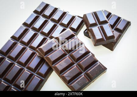 Baking  ingredients, chocolate bar on white background Stock Photo
