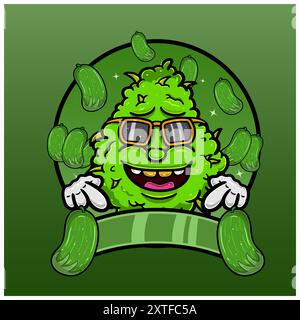 sativa weed bud cartoon vector illustration Stock Vector Image & Art ...