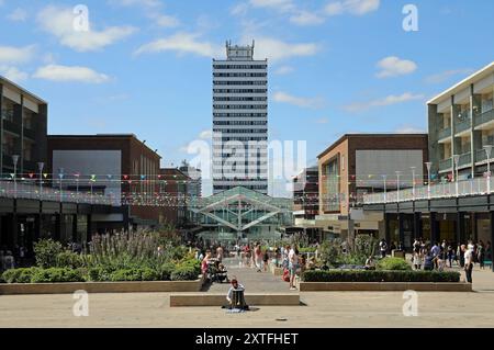 Family fun in the city centre of Coventry Stock Photo