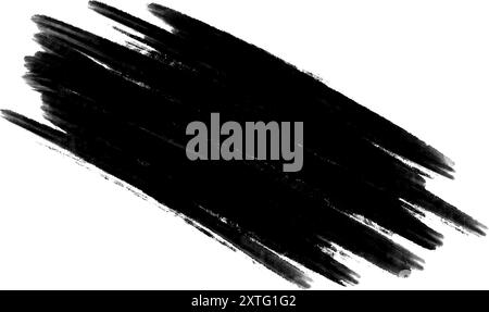 Grunge Paint stripe. Distressed banner. Black isolated paintbrush. Dry border in Black. Vector illustration Stock Vector