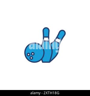 Bowling icon vector. bowling ball and pin icon. bowling pins Stock Vector