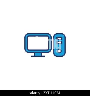 Computer icon vector. computer monitor icon vector. Stock Vector
