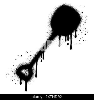 Shovel graffiti with black spray paint. vector illustration. Stock Vector