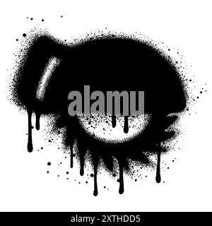 Circular saw graffiti with black spray paint. vector illustration. Stock Vector