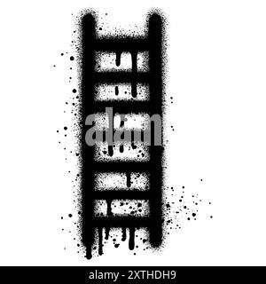 Ladder graffiti with black spray paint. vector illustration. Stock Vector
