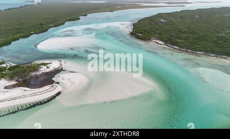 Aerial view in Turks and Caicos Islands Stock Photo