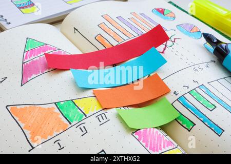 Strips of paper symbolizing sales funnel stages. Represents the process of converting leads into customers. Stock Photo