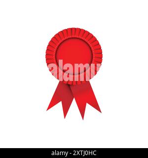 red ribbon rosette stock vector Stock Vector
