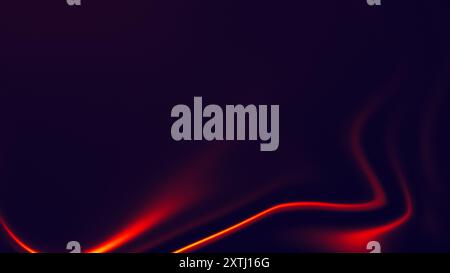 Abstract flowing liquid wavy red and yellow shapes on dark purple background. High resolution full frame blurry and dynamic background with copy space Stock Photo